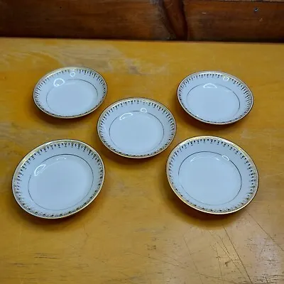 Buy Gold Limoges 5 Dessert Bowls Antique French Dinnerware 1900's China • 28.81£