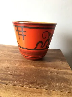 Buy Vintage Pottery Vase Planter Flora Gouda Tokio Orange  Holland  Dutch 14 X 16cm • 42.85£
