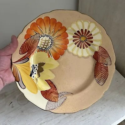 Buy Art Deco Gray's Pottery Hand Painted Flowers Plate Orange Yellow Perfect 1930’s • 55£