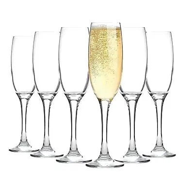 Buy 6x LAV Venue Glass Champagne Flutes Prosecco Wine Party Glasses Gift Set 220ml • 14£