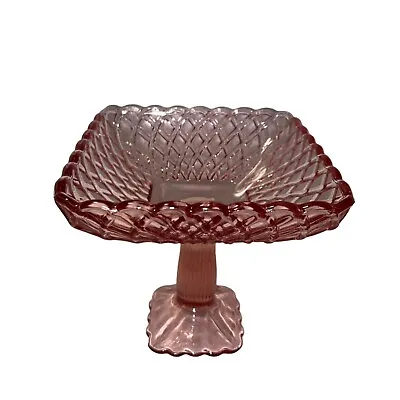 Buy Vintage Smith Glass Trellis Pink Glass Open Compote • 38.61£