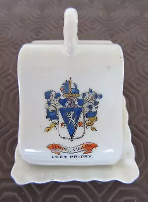 Buy Antique Crested Ware Porcelain Miniature Cheese Dish, Leez Priory, Essex Crest • 0.99£