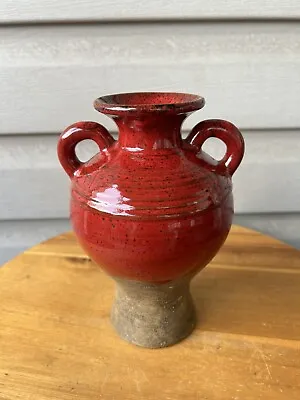 Buy Southern Living At Home Red Tuscan Verona Olive Jar Vase Double Handles 7.5” • 21.79£