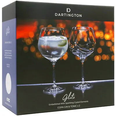 Buy Dartington Crystal Gin & Tonic Glasses Glitz Copa 2 Pack 610ml Capacity Boxed • 44.99£