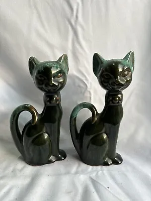 Buy Pair Of Canadian Blue Mountain Pottery Cats • 12.99£