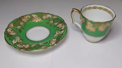 Buy Crown Staffordshire England Fine Bone China Tea Cup And Saucer Set Gold Green  • 0.99£