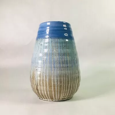 Buy Rare Colour Art Deco 1930’s Vintage SHELLEY Drip Glaze Blue / Taupe Vase No.978 • 44£