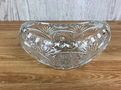 Buy Crystal Cut Glass Boat Shaped Bowl Star & Leaf Patterns  • 17.99£