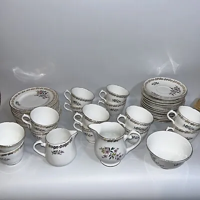 Buy Vintage Royal Grafton Fine Bone China Set, 45 Pcs, Milk Jug, Sugar Bowl, Saucers • 60£