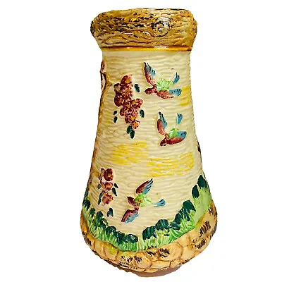 Buy Vintage Arthur Wood Lustre Vase With Birds Tree Flowers In Raised Relief • 19.99£