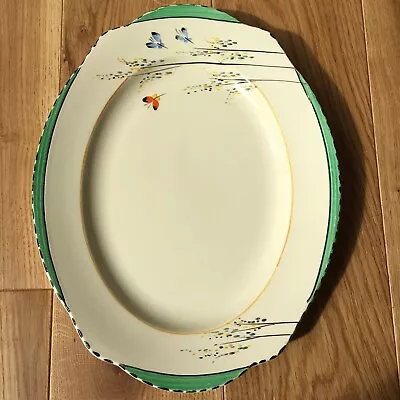 Buy Burleigh Ware Butterfly Hand Painted Art Deco Oval Carving Serving Plate 11.75'' • 79£