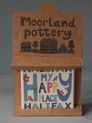 Buy Moorland Pottery -  My Happy Place - HALIFAX -  Ceramic Coaster • 5£
