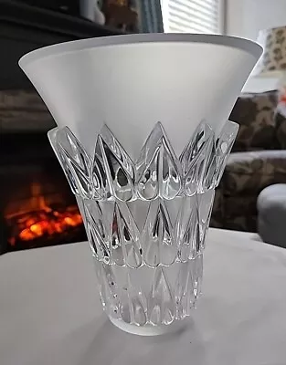 Buy Vintage Lalique Frosted & Clear Crystal Glass Feuilles Vase W/ Hearts ~France • 160.07£