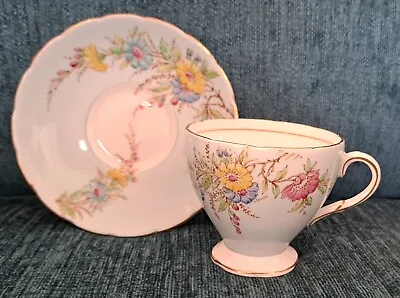 Buy EB Foley 1850 Bone China 5 X Pale Blue Floral Cups And Saucers • 40£