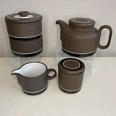 Buy Hornsea Vintage Contrast Lancaster Set Teapot Milk Jug Sugar Jar Dishes Brown • 25.19£