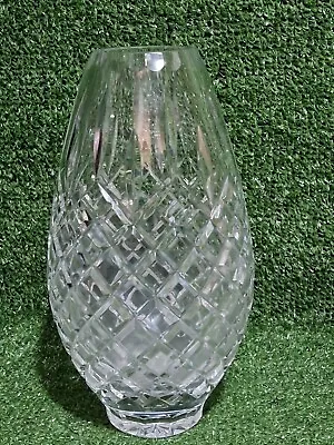 Buy Lead Crystal Vase Diamond Cut High Quality Glass 26cm High Very Heavy 2.4kg • 24.99£