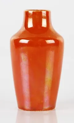 Buy Antique Ruskin Pottery Small Orange Lustre Glaze Shouldered Vase, Dated 1913 • 275£