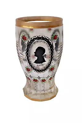 Buy Antique Bohemian Haida Biedermeier Cut Glass Enamel Beaker C 1860-1870 • 271.69£