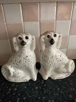 Buy Pair Of Antique Staffordshire Dogs   10.5  Tall • 9.99£