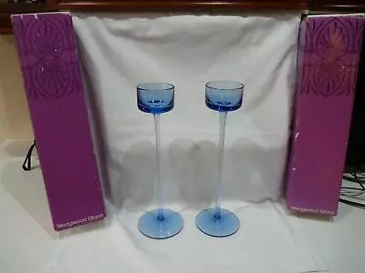 Buy Rare Vintage Wedgwood R.stennett- Wilson  11  Sapphire Glass Candlestick Rsw15/3 • 60£