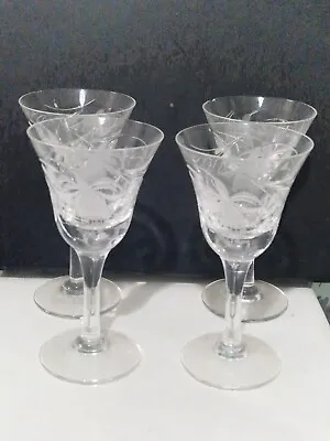 Buy Royal Brierley Fuchsia Crystal Sherry Glass  X4 • 24.99£