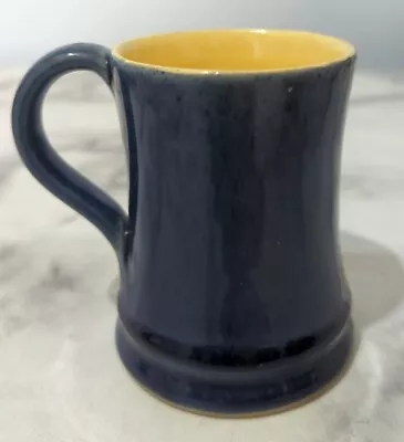 Buy Vintage DENBY Cottage Blue Waisted Tankard Mug. Dark Blue & Yellow • 16£