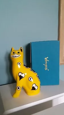 Buy  GRISELDA HILL, WEMYSS POTTERY Yellow  Galle Cat 18cm Ceramic  ORNAMENT Boxed • 110£