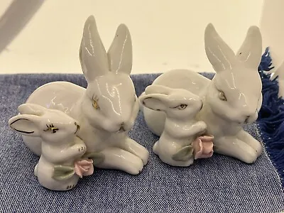 Buy Vintage White Rabbits Ornament/Figures. Identical Matched Pair-Pottery/Porcelain • 12£