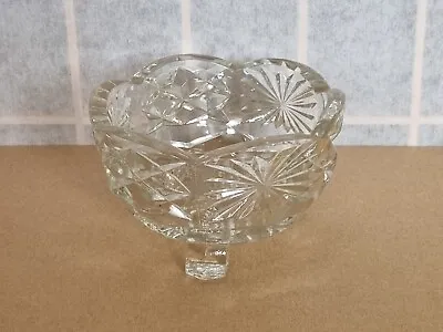 Buy Vintage Crystal Glass Footed Bowl • 10.35£