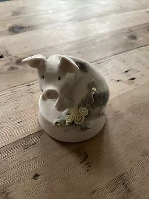 Buy Chessell Isle Of Wight Porcelain Art Pottery 11cm Pig With Yellow Flowers - VGC • 7.99£
