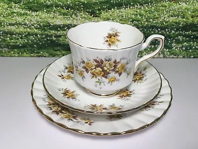 Buy Teacup With Yellow Rose, Royal Stafford Tea Trio, Antionette, English Bone China • 18.99£