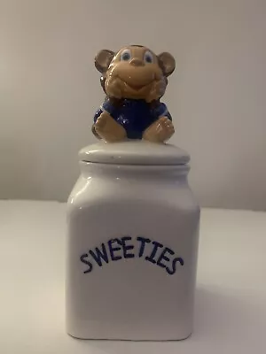 Buy Vintage Sweetie Jar With Baby Monkey Lid  • 12£