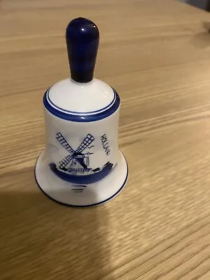 Buy Vintage Delftware Holland Bell Ornament Windmills Blue White Hand Painted • 5.99£