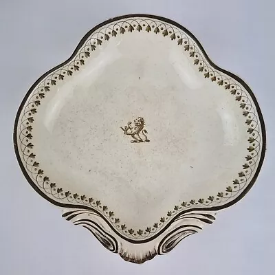 Buy Antique 19thC  Wedgwood Creamware  Shaped Serving Dish Armorial Crest #2 • 149£