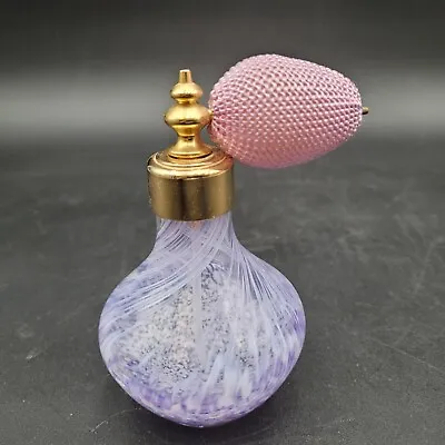 Buy Caithness Amethyst White Glass Perfume Bottle W/Atomizer Handcrafted In Scotland • 28.41£