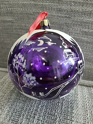 Buy Troika Vintage Blown Glass & Hand Painted  Winter Scene   Purple And White... • 25.61£