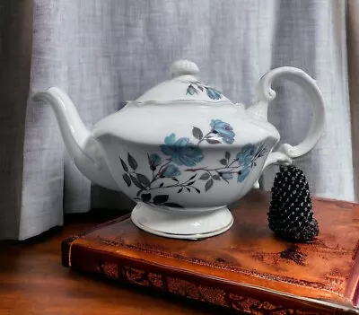 Buy Vintage Royal Standard Teapot England Fine China England Tiffany Blue Roses • 46.12£