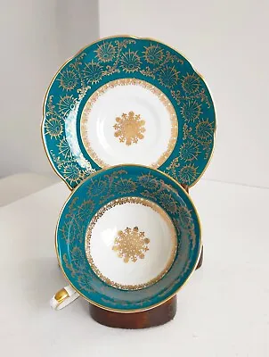 Buy Royal Grafton Bone China Tea Cup & Saucer K1699 Turquoise & Gilding  • 9.99£