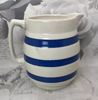Buy Staffordshire Chef Ware Ironstone Blue And White Striped Jug 5  • 4.99£