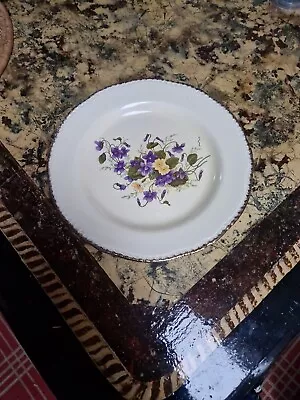 Buy Vintage Ridgway Decorative Plate Violets & Primroses C1950 Country Cottage Decor • 8£