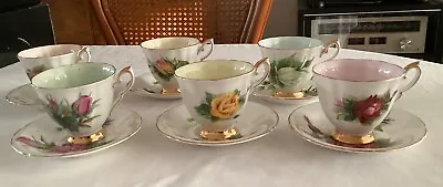 Buy Harry Wheatcroft 6 World Roses Fine Bone China Tea Cups And Saucers • 70£