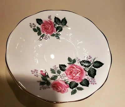 Buy Queen Anne Bone China Saucer Pink Rose Buds Floral Pattern Gold Trim  • 3.97£