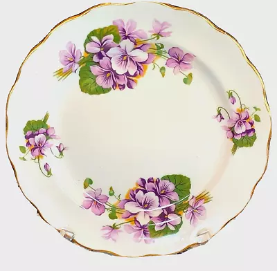 Buy ✅Royal Kent Bone China Made In England Purple Violets 8” Salad/ Dessert Plate ✅ • 9.99£
