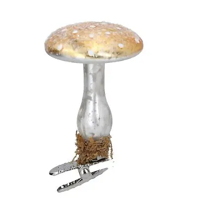 Buy Toadstool Clip On Mushroom Decoration Ornament Gold Silver Metallic • 7£