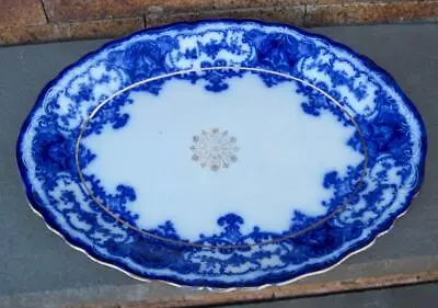 Buy John Maddock And Sons Dainty Royal Vitreous Flow Blue 12.75  X 16.75  Platter • 197.57£