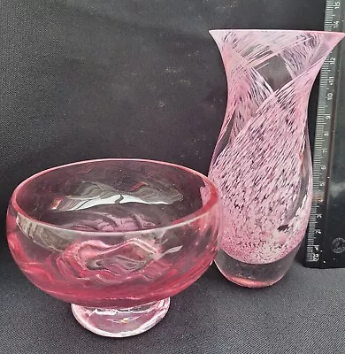 Buy 2 Pieces Of Caithness Pink Glass, 1 Bowl, 1 Vase • 5£