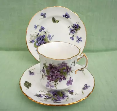 Buy Hammersley Victorian Violets Bone China Tea Trio - Cup, Saucer & Side Plate • 12.99£