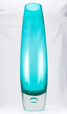 Buy Finnish Riihimaki Tamara Aladin Style Large Turquoise Glass Vase 15  Tall MCM • 182£