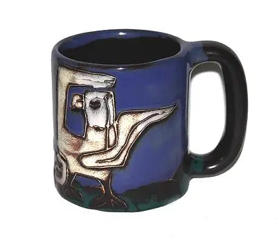 Buy Large Mara Embossed White Eagle Mountains Blue Mug Mexico Pottery UNUSED HTF • 25.54£