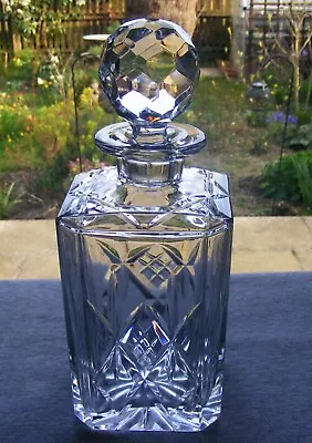 Buy Lovely Webb Corbett 9 3/4  Square Whisky Decanter With Stopper - Diamonds /cuts • 35£